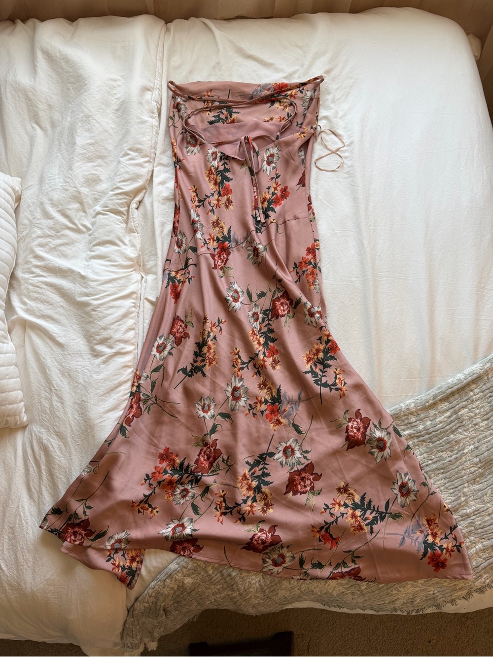 Astr Strapless Dusty Pink Floral Maxi Dress - Picture 2 of 4